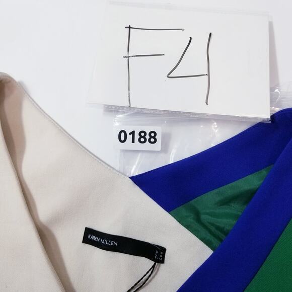 Karen Millen Color Block Sheath Dress New with FLAWS Stains - Picture 16 of 16